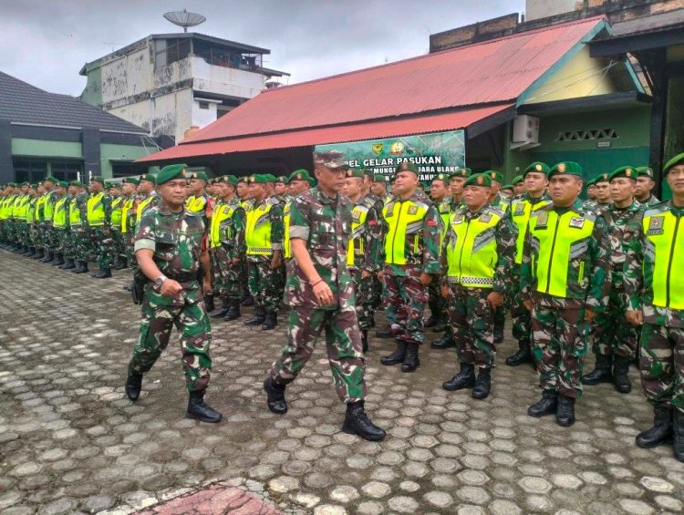 Kasdim 0416/Bute Pimpin Apel Gelar Pasukan Pengamanan PSU Pilkada Bungo Tahun 2024
