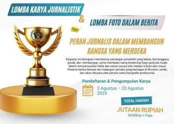 Daftar Segera!!! PWI Kota Jambi Buka Lomba Karya Jurnalistik dan Lomba Foto Dalam Berita