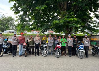 Polantas Menyapa Komunitas Ojek Kota Jambi, Tekankan Komitmen Keselamatan Pejalan Kaki